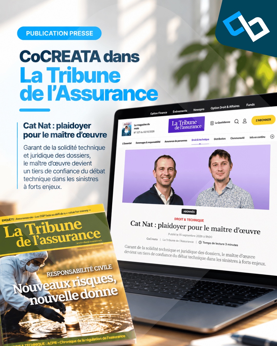 CoCREATA dans La Tribune de l'assurance